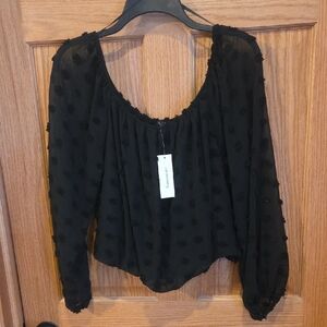 Francesca's Collections Elegant Black Blouse